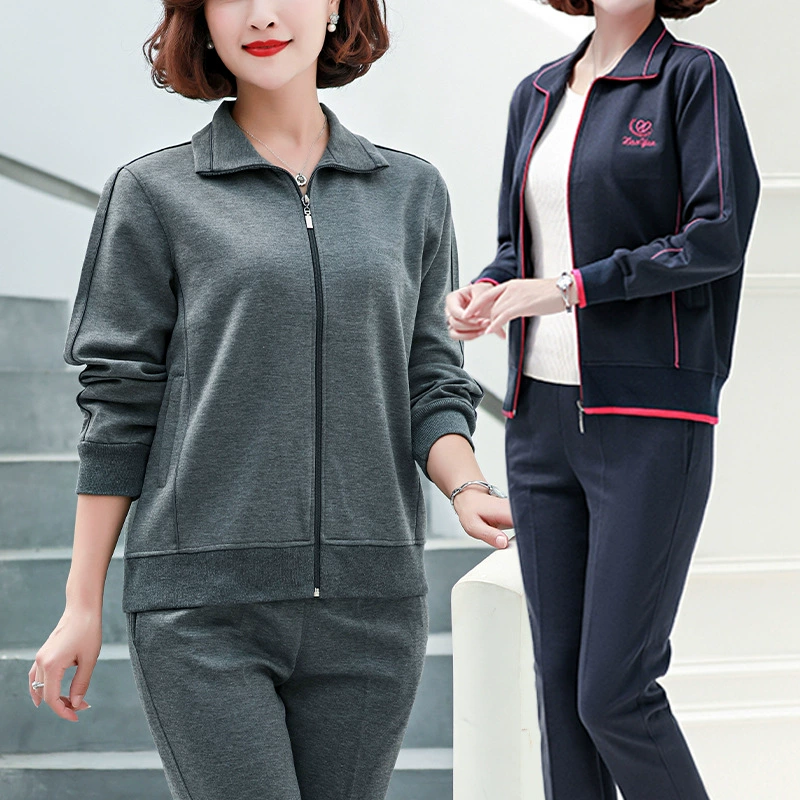 Спортивная одежда для женщин среднего и пожилого возраста, весенне-осеннее пальто для мамы 4060 лет, брюки, повседневный костюм напрямую с фабрики