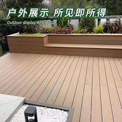 丸い穴のまっすぐな紋様のプラスチックの木の床の屋外の防水の木のプラスチックの床の庭の木のプラットフォームの生態の滑り止めのスピードは詰めます。