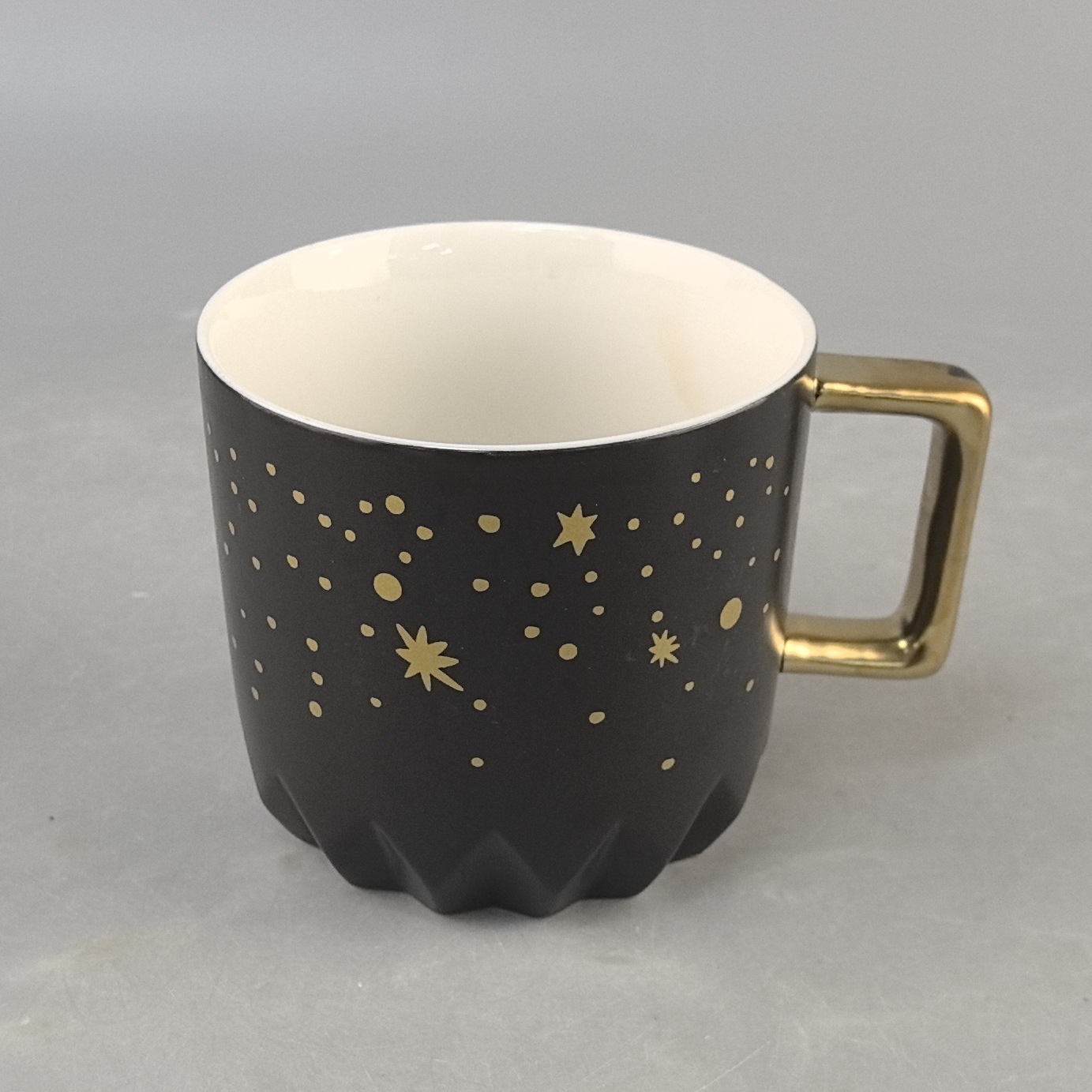 Taza de oro estrella para parejas taza de café de cerámica de gran capacidad regalo taza de agua de cerámica logotipo impresa grabado