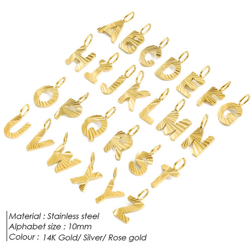 emanco new 26 English alphabet jewelry pendants personalized stainless steel alphabet jewelry accessories wholesale cross-border