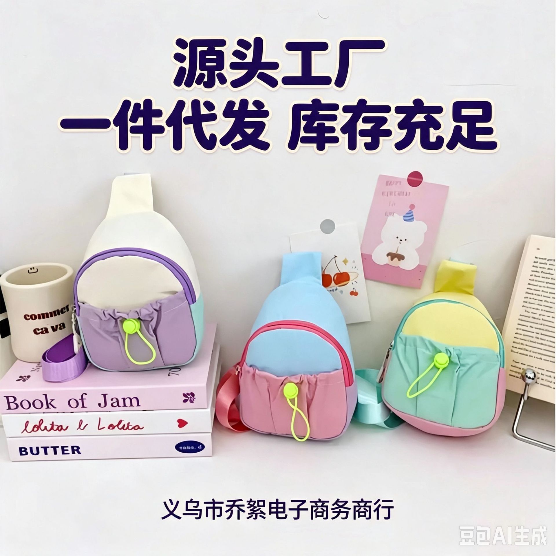 Bolsa infantil de jardín de infantes 2025 nueva moda para niños accesorios para bebés fuera bolso de pecho para niñas mochila de crestas