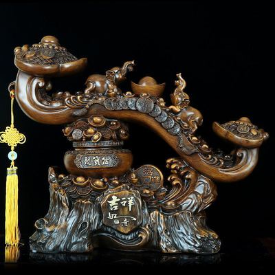 富贵玉吉祥如意大象客厅摆件乔迁礼物装饰品玄关树脂工艺品厂批发