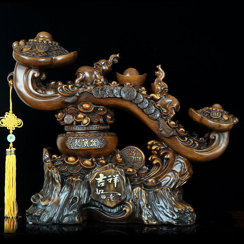 富贵玉吉祥如意大象客厅摆件乔迁礼物装饰品玄关树脂工艺品厂批发