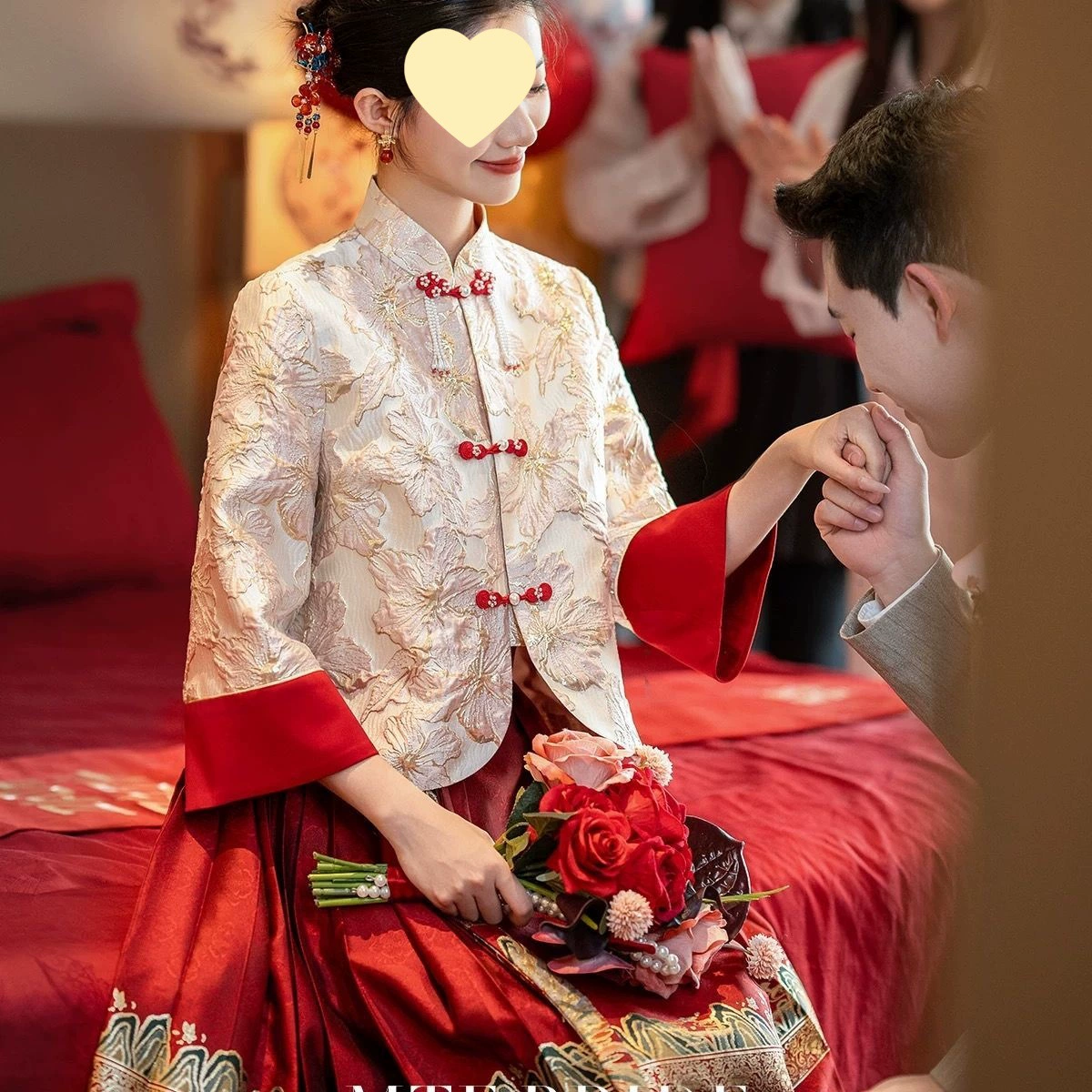 Новый продукт Man Tingfang [Yong Yule] новая китайская стиль топ женский конская маска юбка свадебное платье ханфу костюм поджаривания костюм заказ