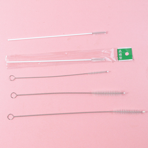 Bottle straw brush baby water cup pot water cup tube brush sampling stainless steel brush nylon test tube catheter cleaning brush