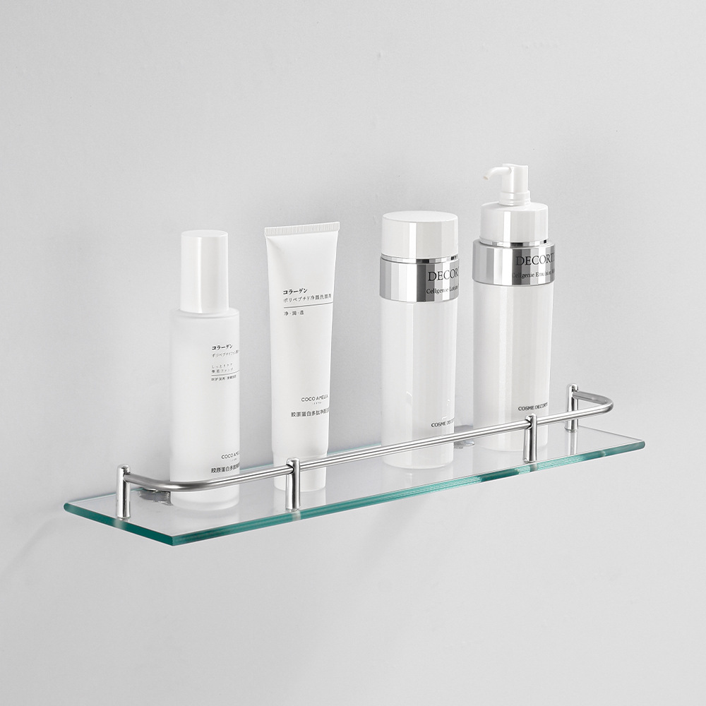 厂家供应长方形玻璃置物架热销产品两用厨房卫生间玻璃收纳置物架