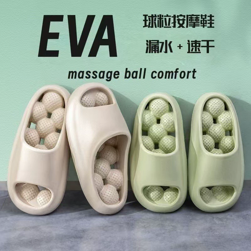 EVA Мужская ванная противоскользящие холодные тапочки женская комнатная пара дома толстое дно протекающие, износостойкие и неприятные запахи массажные тапочки