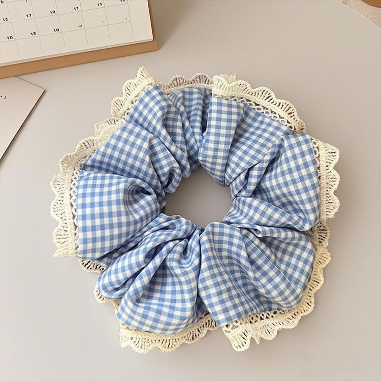 Encaje retro francés, diadema de intestino grueso, mujer 2025, nuevo estilo, cuerda para el cabello, banda de goma, lazo, dulce cuerda para el cabello, accesorios para el cabello