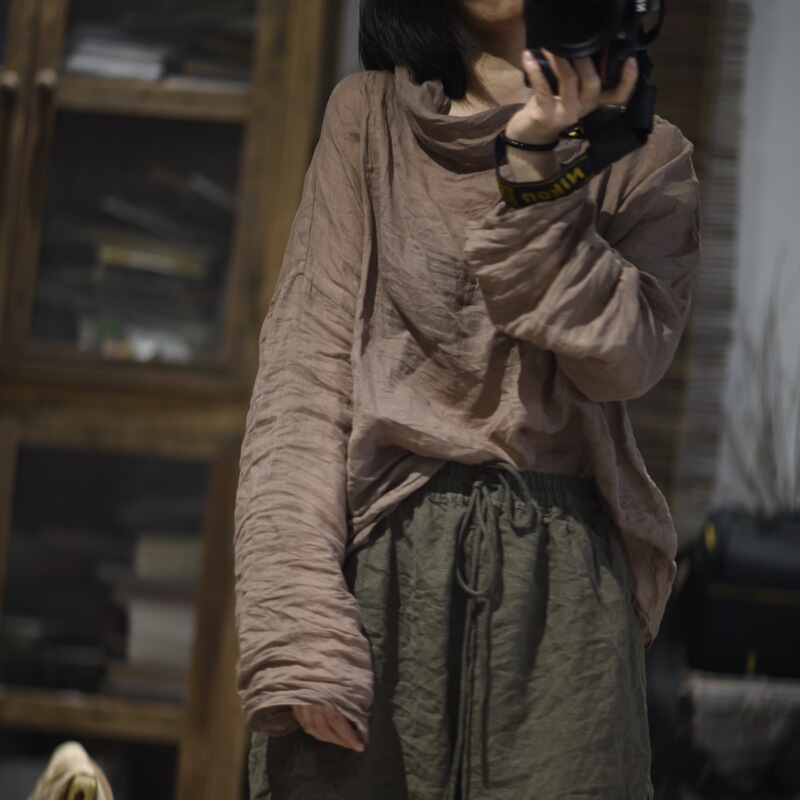 22/11 SN88 Spring and Summer New Simple Artistic Lightweight Ramie Shoulder Shirt 22/11 SN88 Spring and Summer New Simple Artistic Lightweight Ramie Shoulder Shirt