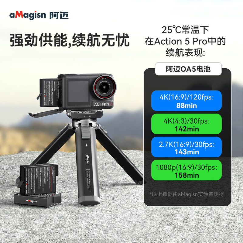 aMagisn阿迈大疆DJI OSMO360/Action5Pro/4/3低温电池全解码配件|undefined