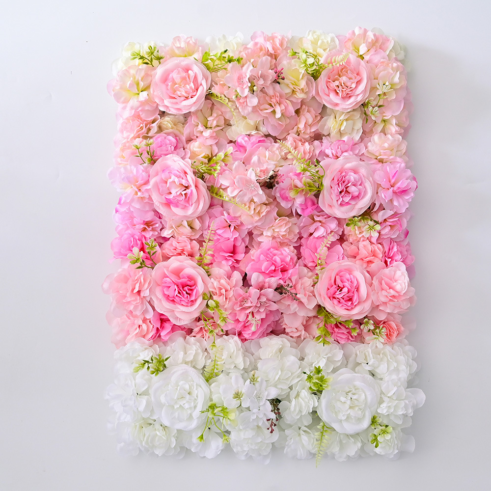 2025 Amazon nuevos productos transfronterizos bodas flores de bodas decoración de pared flores de seda rosa color macarón filas de suelo