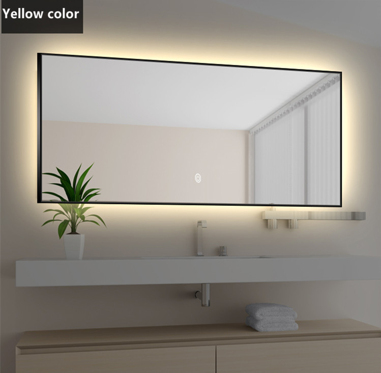 方形LED灯镜厂家直营背发光智能镜铝合金边框镜高清玻璃ins浴室镜-阿里巴巴