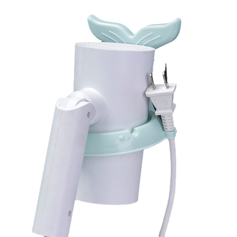 Multi-funcional de perforación libre de aseo secador de pelo de almacenamiento de rack de dibujos animados ballena plegable rack de almacenamiento