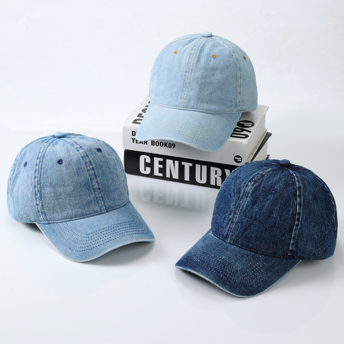 Casquette de baseball en jean pour couple, disponible en stock. Protection solaire printemps/été européenne et américaine, style urbain polyvalent._voghion.com