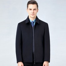 外贸高端男装羊毛大衣2025冬季新款时尚简约加棉爸爸毛呢夹克外套