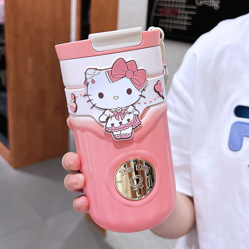 三麗鷗銘牌保溫杯可愛卡通便攜雙飲杯316高顏值保溫保冷咖啡杯子