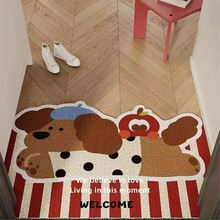 美式復古小狗入戶地墊絲圈防滑腳墊毯進門墊子玄關大門口墊可裁剪