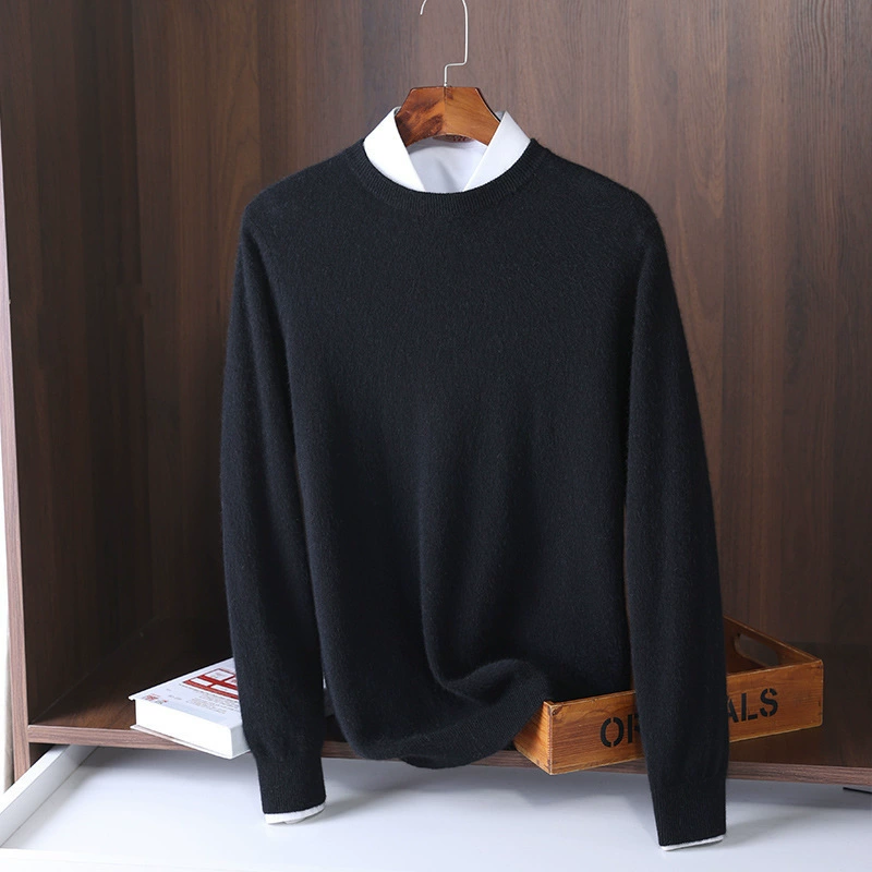 Узоры вязаный oversized свитер, плотный круглый воротник, удобная ткань, стиль отдыха, размеры S–XXXL