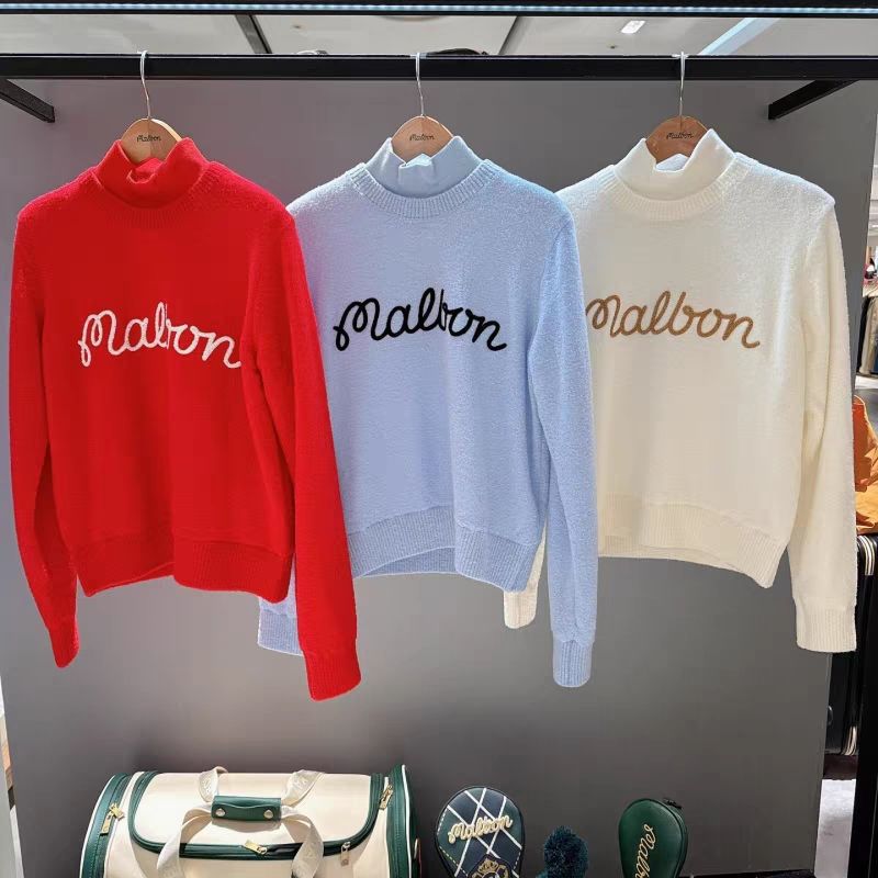 Women's Golf Clothing 24 Autumn and Winter Easiest for Match Casual Sports Slimming Warm Round Neck Windproof Sweater