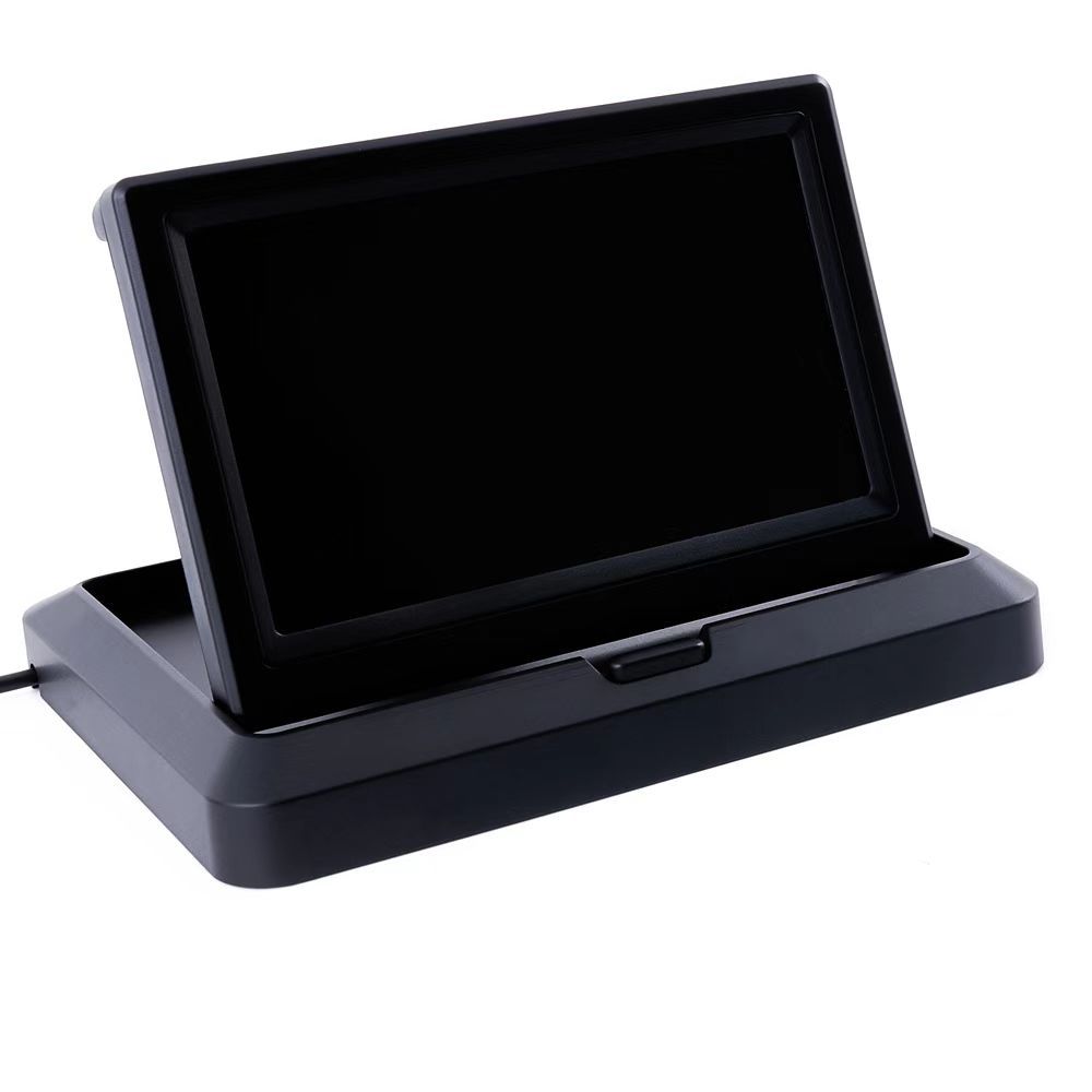Car-Mounted Dual Av Input Reversing Rearview Image Lcd High-Definition Display 5inch Foldable Display Screen