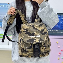 2025秋冬休闲女包新款牛仔布大容量双肩包休闲百搭感时尚背包