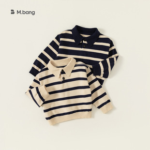 Yubao children's clothing children's sweater for boys and girls Polo striped top spring and autumn children's clothing baby pullover QY83058
