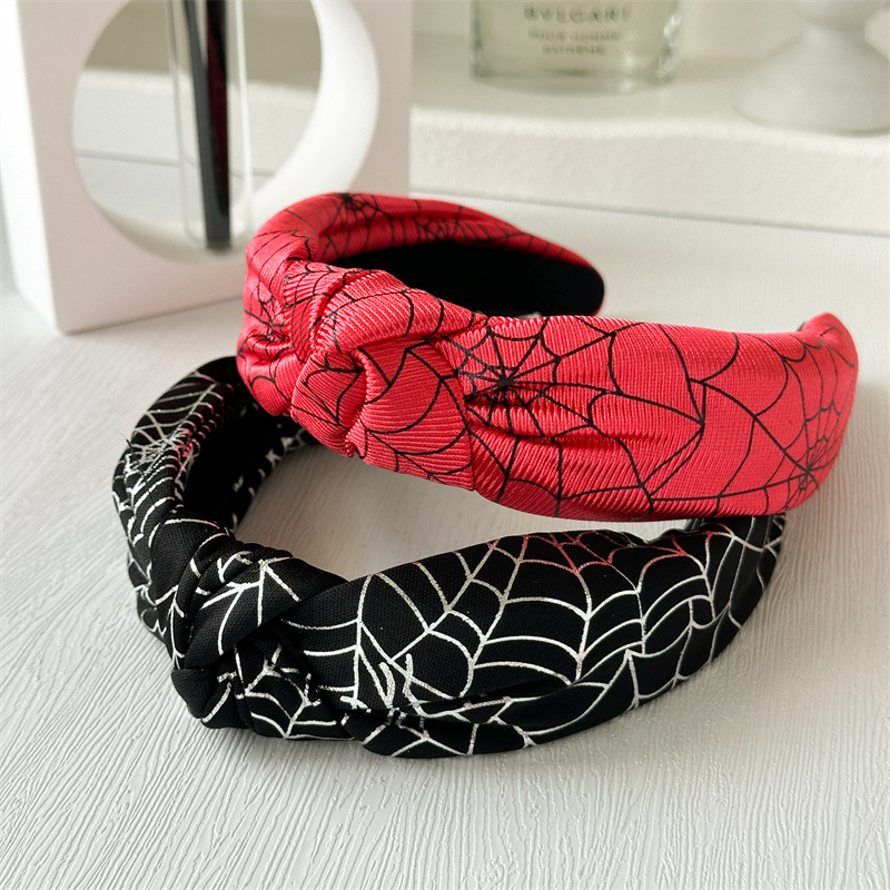 102g Weight Hair Band Hair Accessories Type 1 Piece Quantity Holiday, Festival Occasion Halloween Festival Pumpkin Pattern Women's Gender Handmade Design Classic Style Style Europe And America  New Halloween Headband Skull Pumpkin Fabric Knotted Headband Holiday Party Headdress In Stock 2