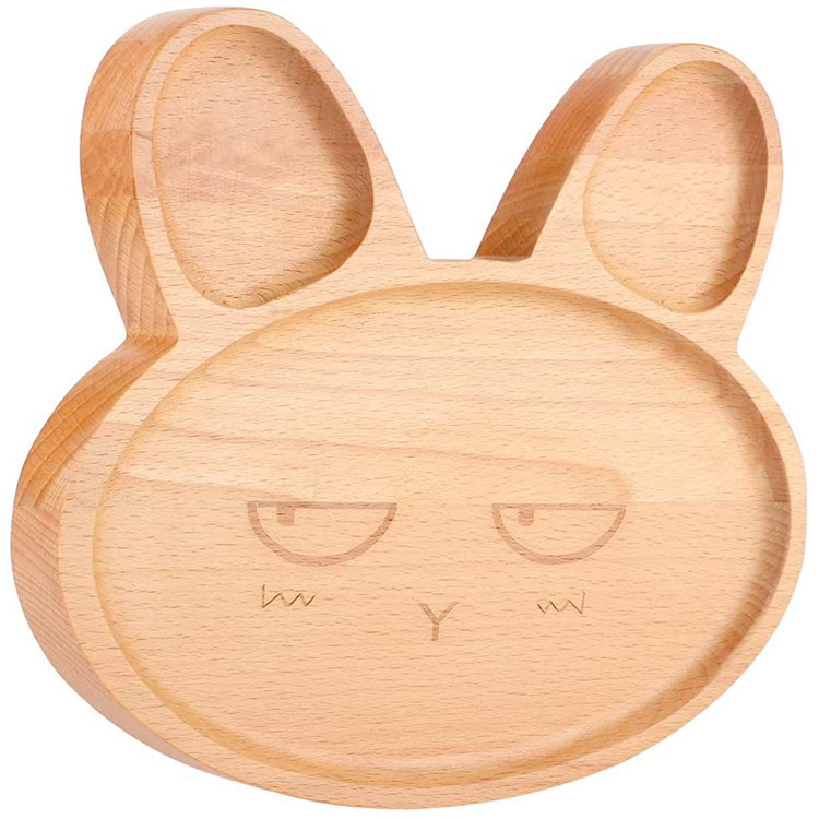 木制餐盘可爱图案零食盘 木质托盘零食适用于饼干饼干零食餐盘