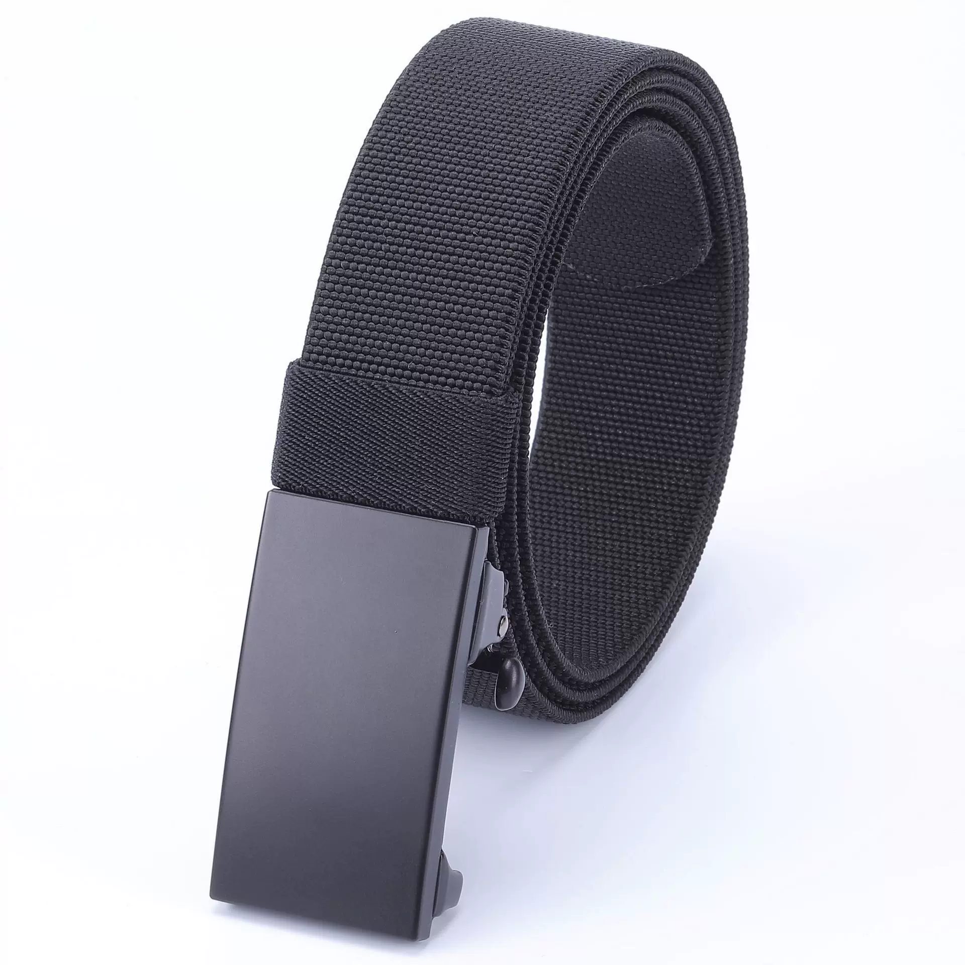 新款男士尼龙休闲腰带自动扣头松紧带亚马逊跨境户外训练厂家批发