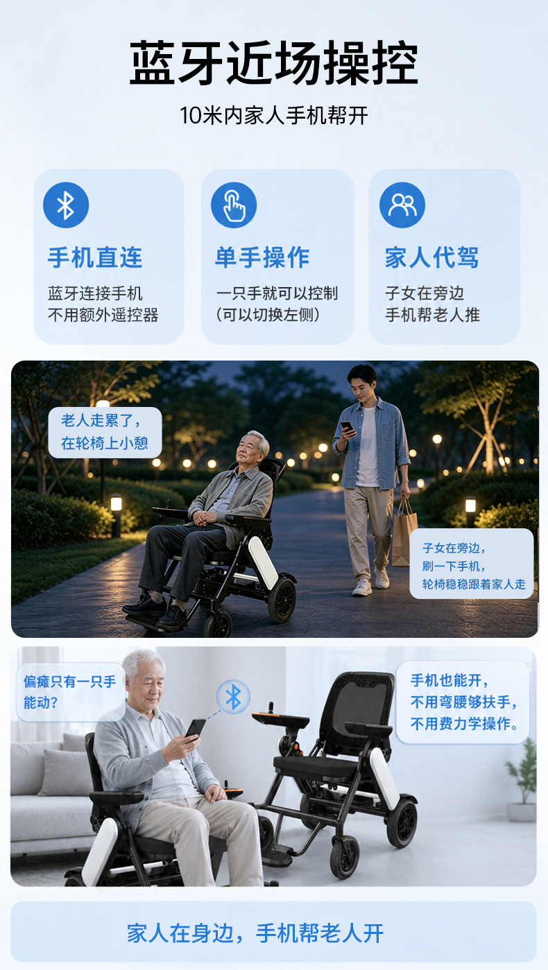 M300 Electric Smart Fully Automatic Elderly-Specific Electric Folding Lightweight Four-Wheel Mobility Scooter for Seniors and People with Disabilities
