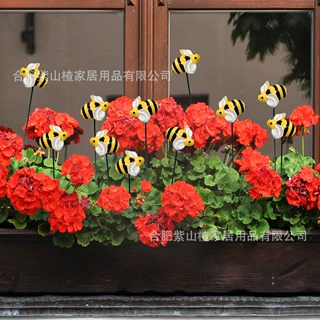 G333户外花园装饰品庭院仿真小昆虫蜜蜂草坪桩插件10只一套