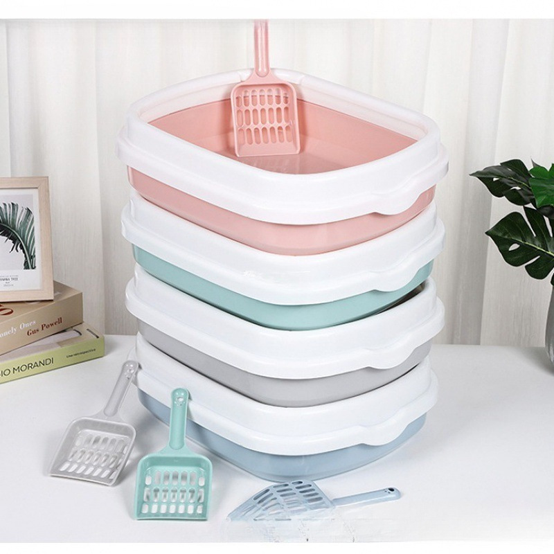 무료 배송 반밀폐형 물 튀김 방지 및 모래 방지 두꺼운 고양이 화장실 새끼 고양이 애완 동물 용품 무료 배송 남미