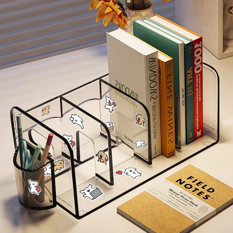 Desktop Book Stand Transparent Acrylic Student Bookshelf Compartment Storage Rack Office File Dormitory Desktop Storage Rack Desktop Book Stand Transparent Acrylic Student Bookshelf Compartment Storage Rack Office File Dormitory Desktop Storage Rack