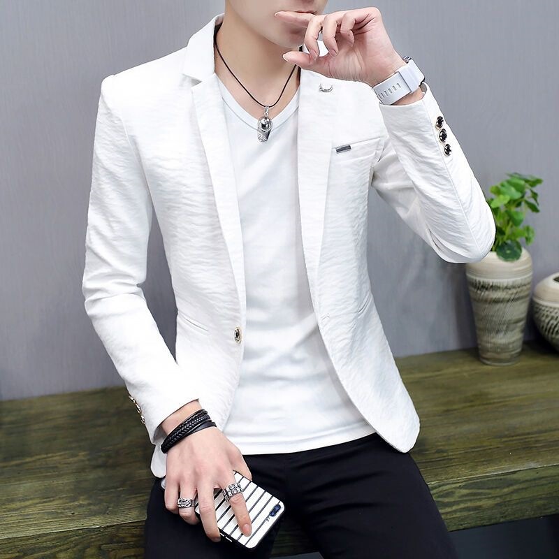 Summer Thin Suit, Korean Style Casual Slim-Fit Men's Jacket, High-End Stylish Ultra-Lightweight British-Style Single-Breasted Suit in Solid Color Summer Thin Suit, Korean Style Casual Slim-Fit Men's Jacket, High-End Stylish Ultra-Lightweight British-Style Single-Breasted Suit in Solid Color