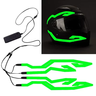 Cold light sheet – Safety Warning Light One Drag Four - one-to-four-helmet-strips-fluorescent-green