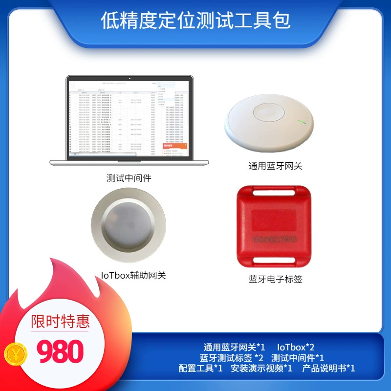 Комплект для тестирования позиционирования персонала с низкой точностью Bluetooth, региональное позиционирование в помещении, промежуточное программное обеспечение IoT