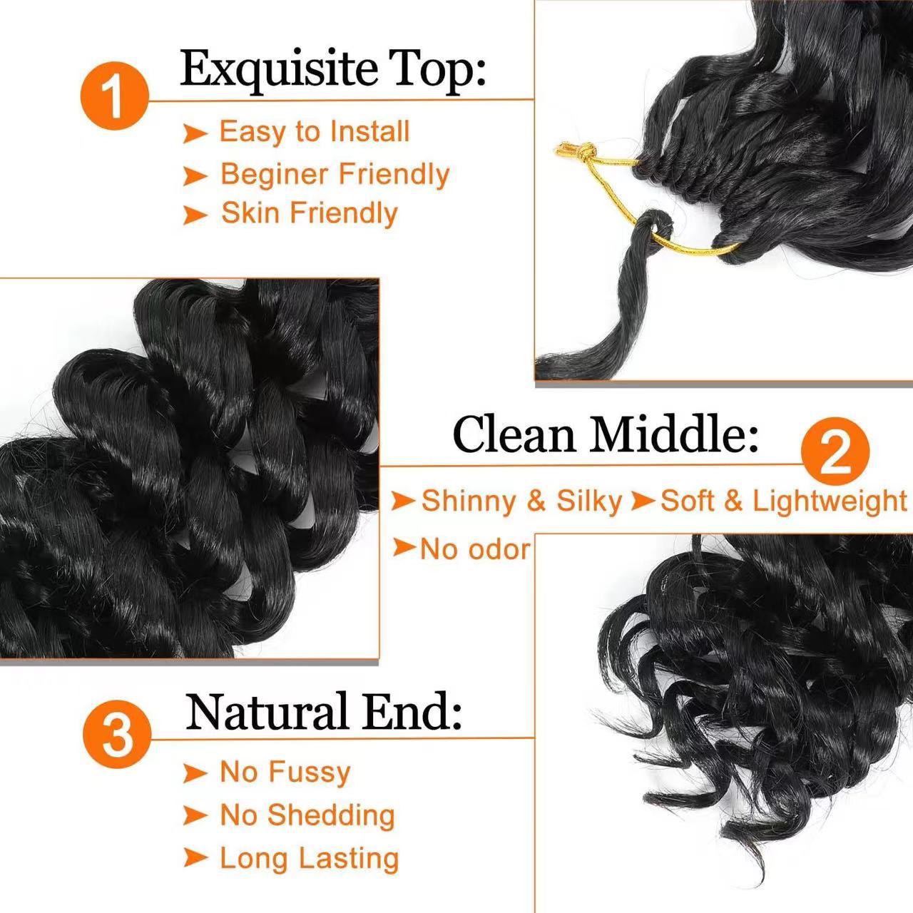 Peluca rizada corta de fibra química transfronteriza Ocean Wave Ocean Wave Big Wave African Rizos Sucios Trenzas Spot