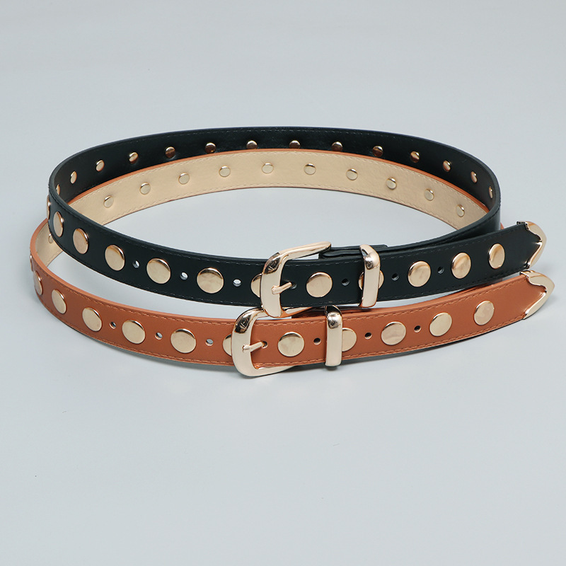 Új szegecses öv, férfi divatos punk farmeröv, férfi és női ifjúsági hip-hop utcai tánchoz való díszítő öv_voghion.com