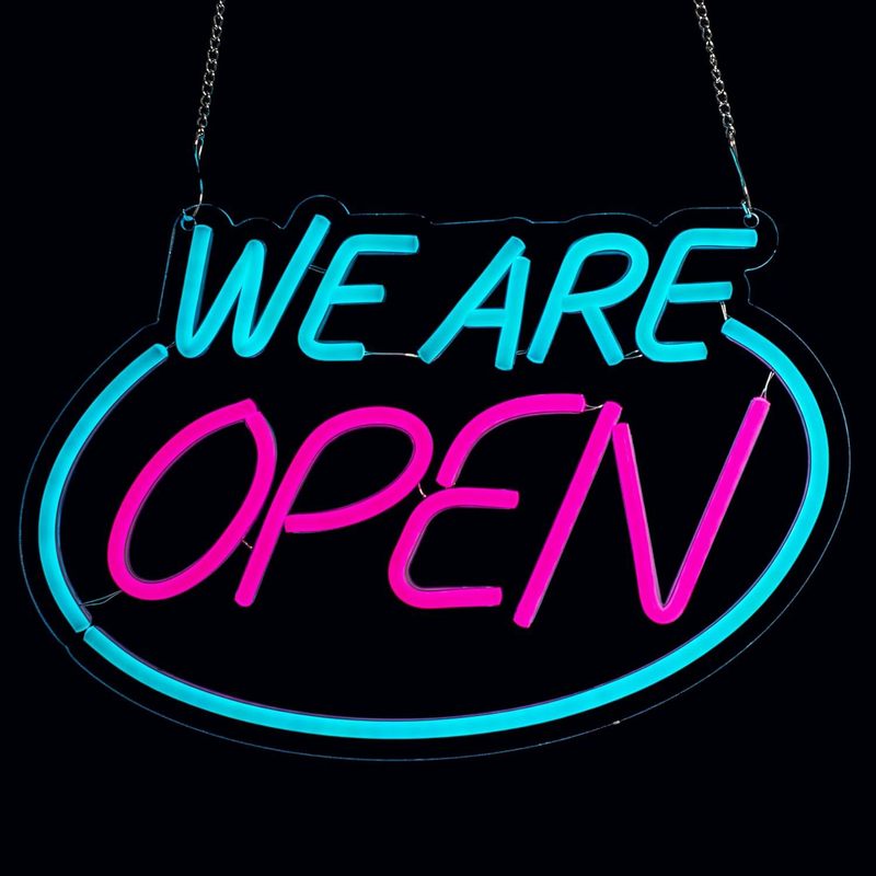 跨境open霓虹灯发光字营业中USB口亚克力LED酒吧造型霓虹灯牌工厂|undefined