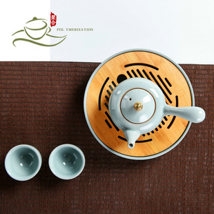 Polymeric Modern Simple Geyao Open Film Household Kung Fu Tea Set Whole Set Ceramic Tea Maker Tea Cup Tea Pot Tea Ceremony