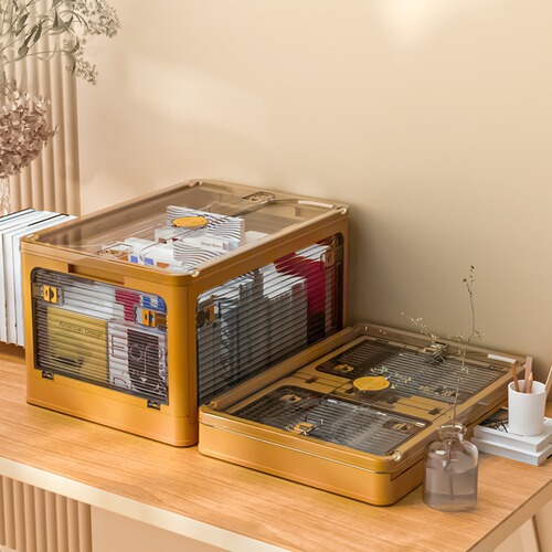 Source Factory | Book Storage Box Student Classroom Organizing Storage Box Foldable Book Box Transparent Storage Box