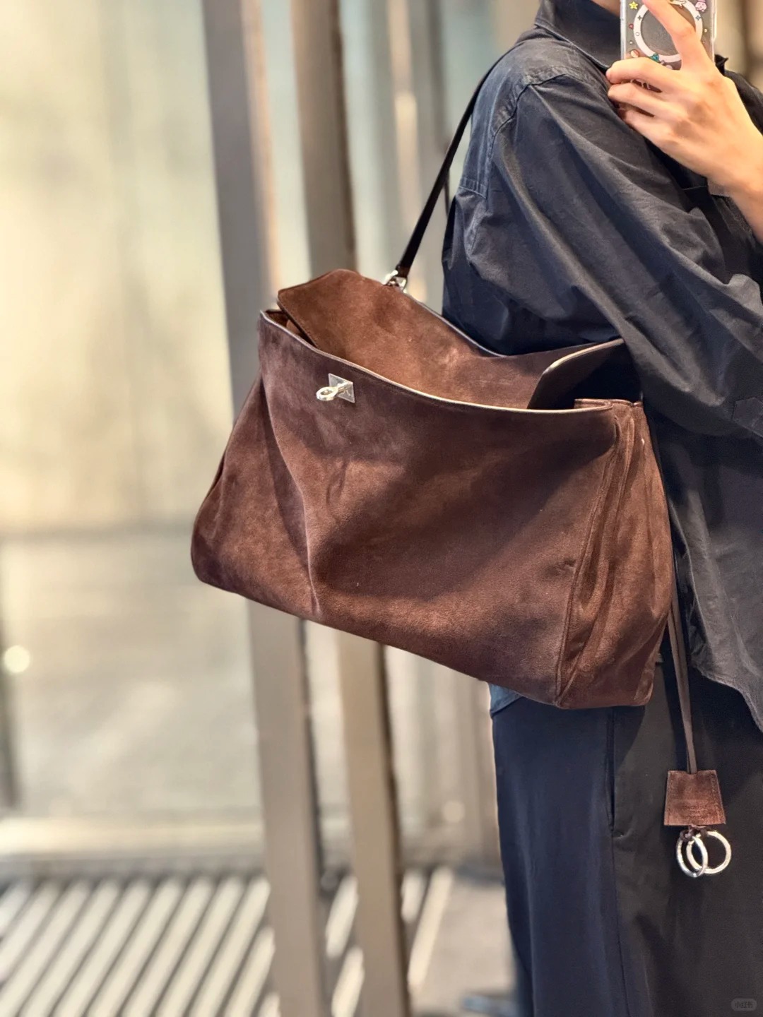 Rodeo Frosted Tote Bag Large Capacity Commuter Armpit Bag Autumn and Winter High-End Genuine Leather Versatile Shoulder Kelly Bag