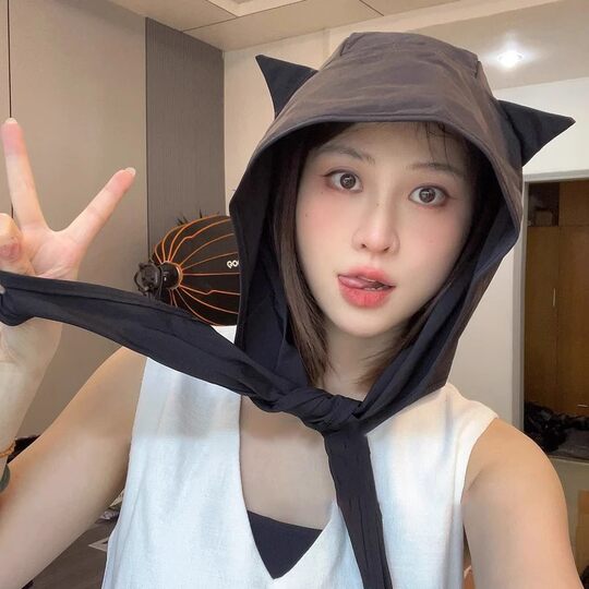 Deviruchi Strap Quick-drying Sunscreen Sunshade Hat Thin Ear Protection Hood Cute Cat Ears Niche