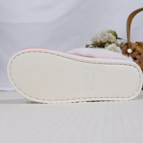 Cross-border new standard big mouth fluffy slippers, home warming anti-slip cotton slippers, indoor plush lined thick cotton slippers