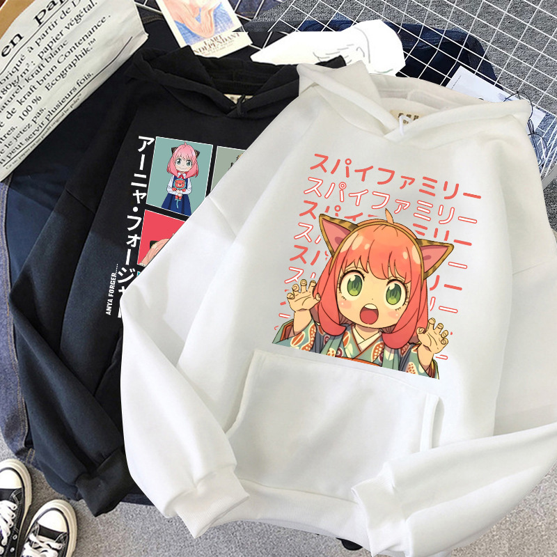 Cross-border new spy play house cartoon girl printed sweater women's Korean-style preppy style pullover hoodie