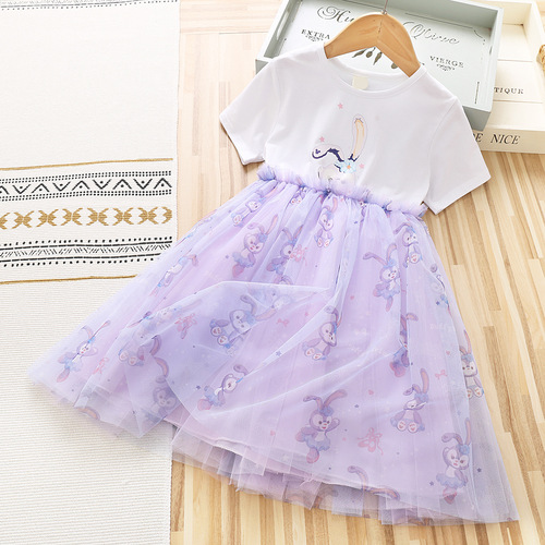 Girls summer dress Xingdailu dress  new medium and large children's princess dress pure cotton summer little girl dress