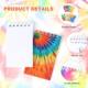 Ready-Made Tie-Dye 8 Mini Spiral Notebooks, Splash-Ink Colorful Series, Painting, Writing, Graffiti Coil Rewards