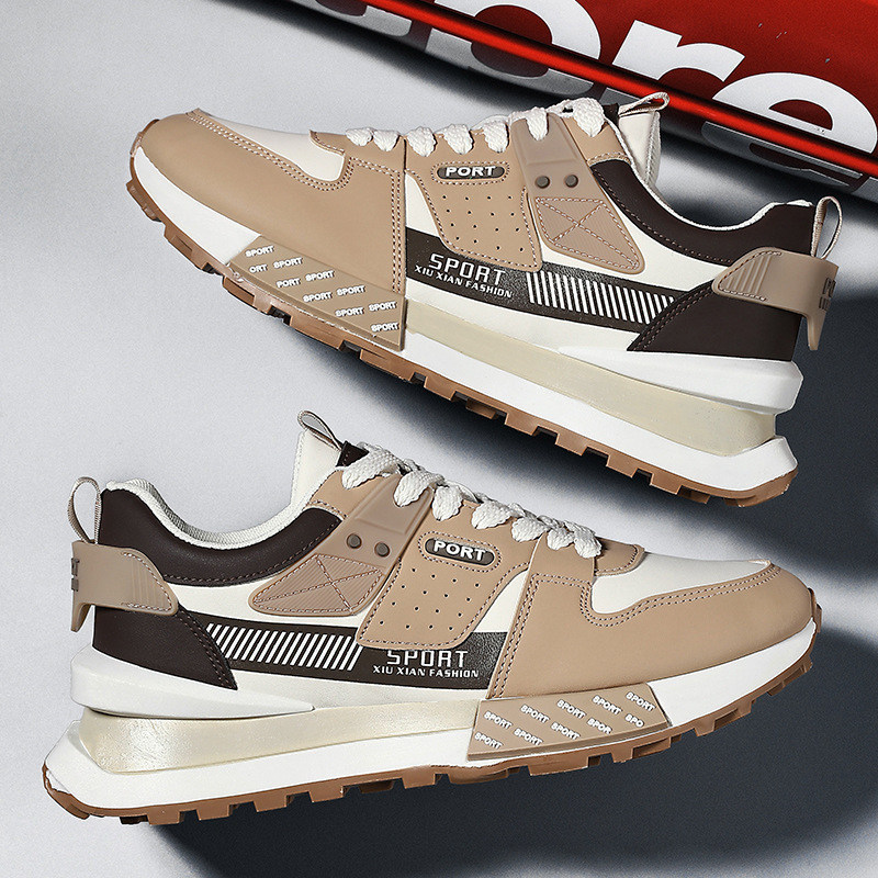 Retro two-tone sneakers platform for leisure