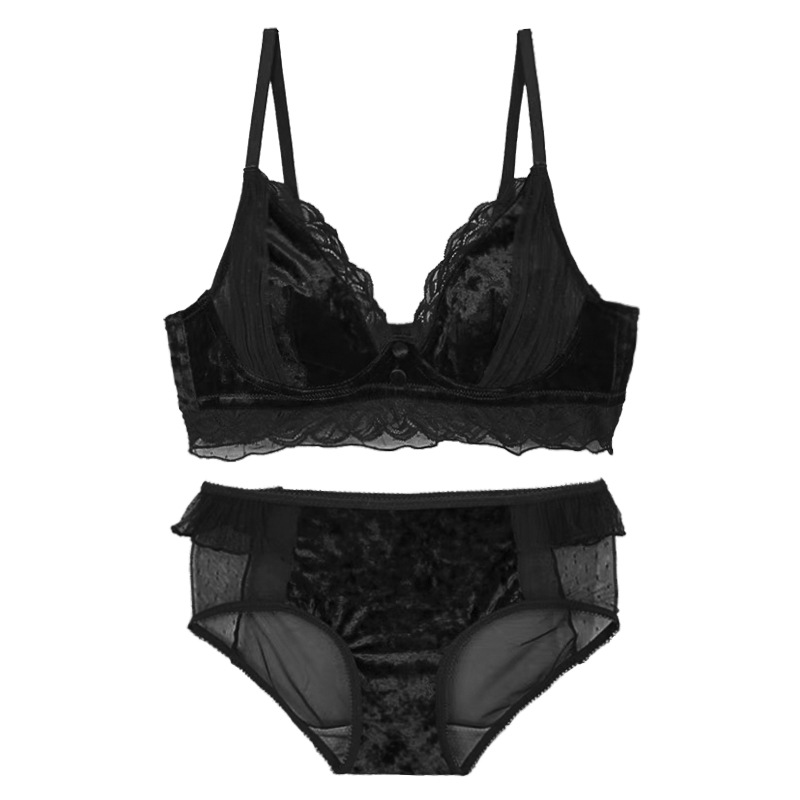 Ropa interior de terciopelo sujetador de la boda de las mujeres push up encaje inalámbrico año de nacimiento nupcial sujetador rojo traje 6760