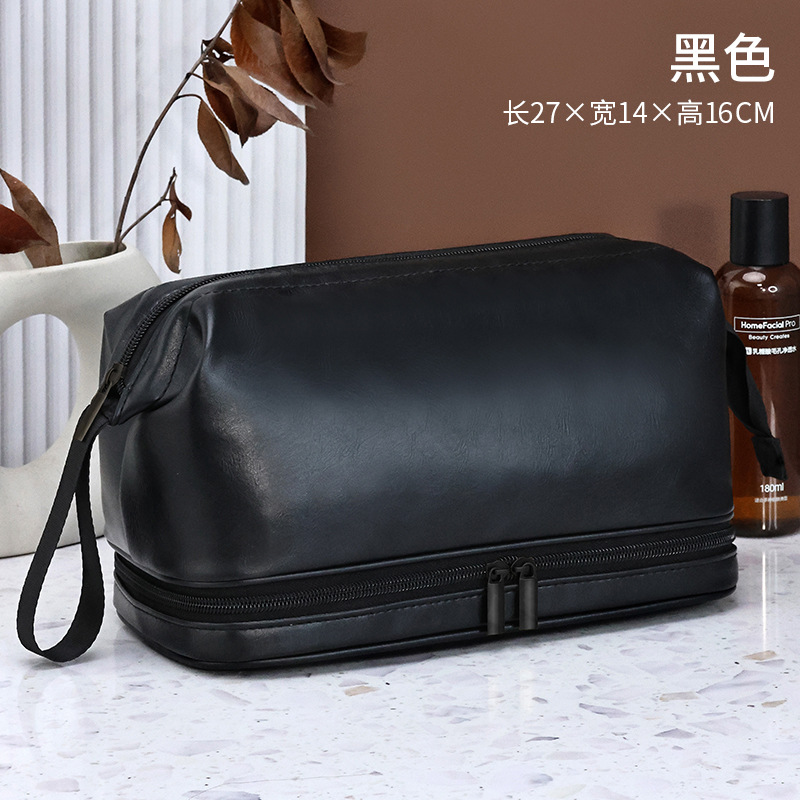 Bolsa de lavado portátil de negocios para hombres pu bolsa de maquillaje de viaje bolsa de lavado portátil bolsa de almacenamiento fábrica transfronteriza mayorista